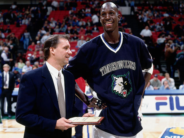 Flip Saunders coached KG to the W. Conference Finals. (photo credit: yahoo sports)